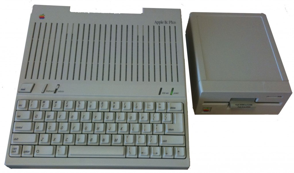Apple IIc Plus with external Apple 5.25 drive