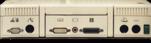 Apple IIc rear panel - Photo credit: Setting Up Your Apple IIc. Cupertino, California, Apple Computer, Inc., 1984