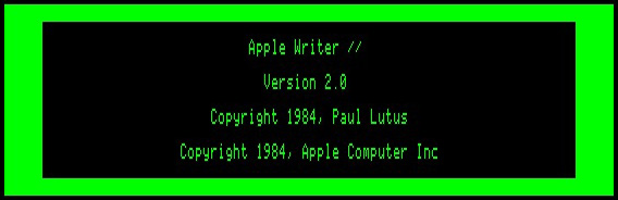 Apple Writer 2.0 splash screen