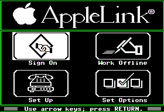AppleLink Personal Edition, IIe screenshot